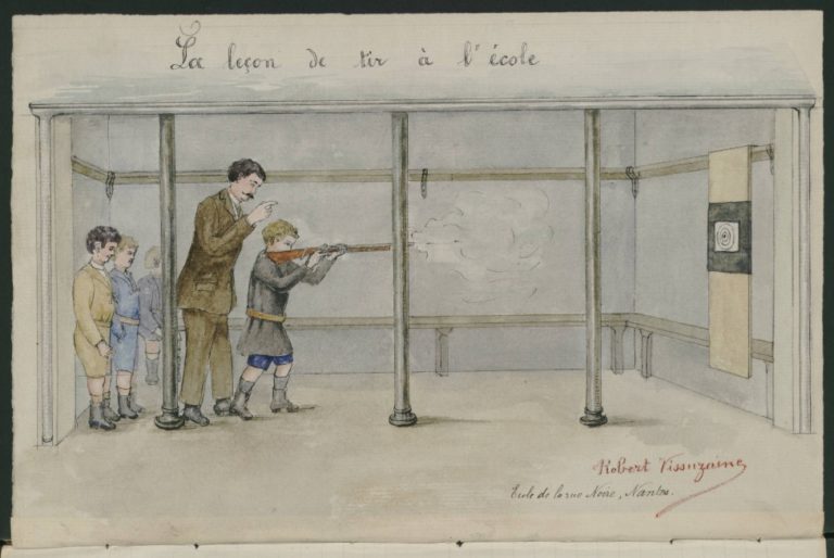 Dessins d’écoliers contenus dans les rapports des écoles nantaises, 1914-1919 